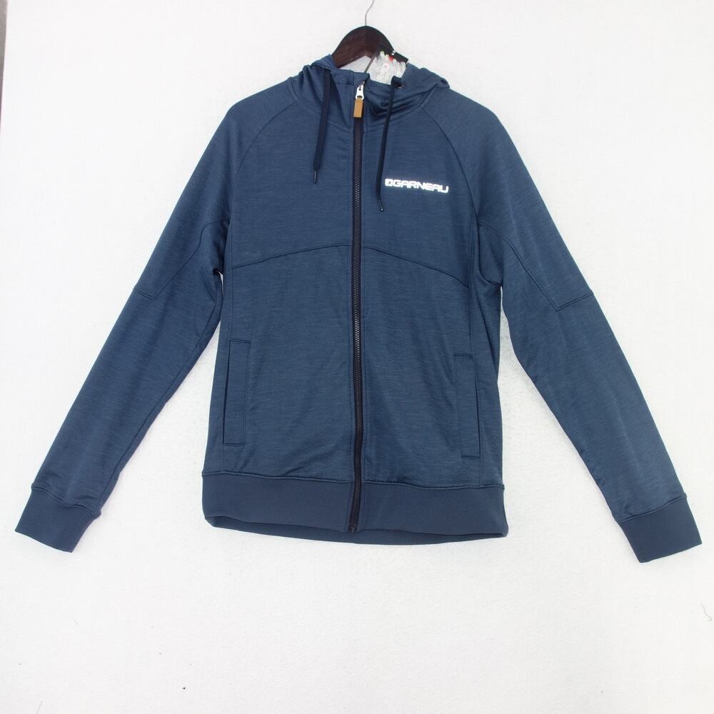 NEW Louis Garneau Happytime Hoodie Sweatshirt  Jacket Full Zip Blue Men's Medium